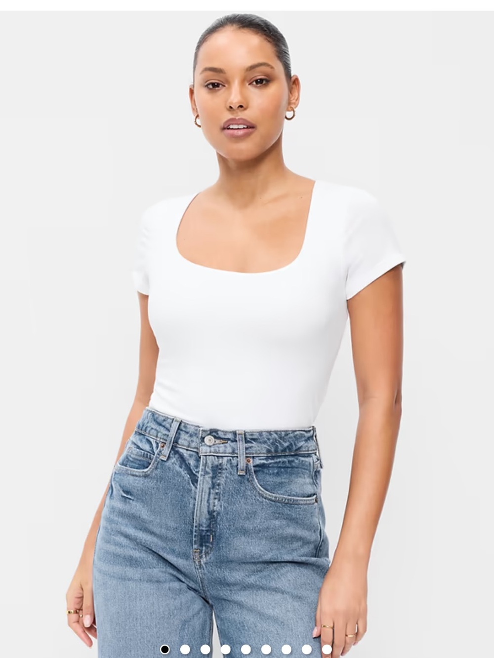 Old Navy White Scoop Neck Tank Top